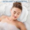 imageSetSail Bath Pillow Relaxing Bath Pillows for Tub Neck and Back Support Soft 4D Breathable Air Mesh Ergonomic Bathtub Pillow with 6 Strong Suction Cups and Hook Luxury Bathroom AccessoriesGreyWhite1