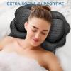 imageSetSail Bath Pillow Relaxing Bath Pillows for Tub Neck and Back Support Soft 4D Breathable Air Mesh Ergonomic Bathtub Pillow with 6 Strong Suction Cups and Hook Luxury Bathroom AccessoriesGreyBlack3