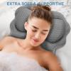 imageSetSail Bath Pillow Relaxing Bath Pillows for Tub Neck and Back Support Soft 4D Breathable Air Mesh Ergonomic Bathtub Pillow with 6 Strong Suction Cups and Hook Luxury Bathroom AccessoriesGreyGrey2