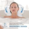 imageSetSail Bath Pillow Relaxing Bath Pillows for Tub Neck and Back Support Soft 4D Breathable Air Mesh Ergonomic Bathtub Pillow with 6 Strong Suction Cups and Hook Luxury Bathroom AccessoriesGreyWhite1
