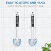 imageSetSail Dish Brush with Handle 2 Pack Stiff Bristles Dish Scrubber with Builtin Scraper Dish Scrub Brushes for Cleaning Dishes Pots and Pans Kitchen SinkBlackblue