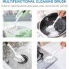 imageSetSail Dish Brush with Handle 2 Pack Stiff Bristles Dish Scrubber with Builtin Scraper Dish Scrub Brushes for Cleaning Dishes Pots and Pans Kitchen SinkBlackwhite