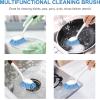 imageSetSail Dish Brush with Handle 2 Pack Stiff Bristles Dish Scrubber with Builtin Scraper Dish Scrub Brushes for Cleaning Dishes Pots and Pans Kitchen SinkBlackblue