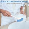 imageSetSail Dish Brush with Handle 2 Pack Stiff Bristles Dish Scrubber with Builtin Scraper Dish Scrub Brushes for Cleaning Dishes Pots and Pans Kitchen SinkBlackblue