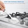 imageSetSail Dish Brush with Handle 2 Pack Stiff Bristles Dish Scrubber with Builtin Scraper Dish Scrub Brushes for Cleaning Dishes Pots and Pans Kitchen SinkBlackwhite