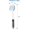 imageSetSail Dish Brush with Handle 2 Pack Stiff Bristles Dish Scrubber with Builtin Scraper Dish Scrub Brushes for Cleaning Dishes Pots and Pans Kitchen SinkBlackblue