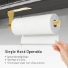 imageSetSail Paper Towel Holder Under Cabinet Single Hand Operable with Adjustable Damper Easy Tear Paper Towel Holder Wall Mount for Kitchen Bathroom Adhesive or Screw SilverGold