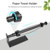 imageSetSail Paper Towel Holder Under Cabinet Single Hand Operable with Adjustable Damper Easy Tear Paper Towel Holder Wall Mount for Kitchen Bathroom Adhesive or Screw SilverBlack