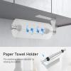 imageSetSail Paper Towel Holder Under Cabinet Single Hand Operable with Adjustable Damper Easy Tear Paper Towel Holder Wall Mount for Kitchen Bathroom Adhesive or Screw SilverSilver
