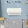 imageSetSail Paper Towel Holder Under Cabinet Single Hand Operable with Adjustable Damper Easy Tear Paper Towel Holder Wall Mount for Kitchen Bathroom Adhesive or Screw SilverSilver