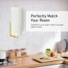 imageSetSail Paper Towel Holder Under Cabinet Single Hand Operable with Adjustable Damper Easy Tear Paper Towel Holder Wall Mount for Kitchen Bathroom Adhesive or Screw SilverGold