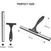 imageSetSail Shower Squeegee for Glass Doors Stainless Steel Squeegee for Shower Glass AllPurpose Window Squeegee for Tile Shower Walls Bathroom Sink Mirror Car Window Cleaning 12 InchesSilverblack