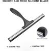 imageSetSail Shower Squeegee for Glass Doors Stainless Steel Squeegee for Shower Glass AllPurpose Window Squeegee for Tile Shower Walls Bathroom Sink Mirror Car Window Cleaning 12 InchesSilverblack
