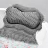 imageSetSail Bath Pillow Relaxing Bath Pillows for Tub Neck and Back Support Soft 4D Breathable Air Mesh Ergonomic Bathtub Pillow with 6 Strong Suction Cups and Hook Luxury Bathroom AccessoriesGreyGrey2