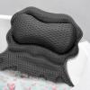 imageSetSail Bath Pillow Relaxing Bath Pillows for Tub Neck and Back Support Soft 4D Breathable Air Mesh Ergonomic Bathtub Pillow with 6 Strong Suction Cups and Hook Luxury Bathroom AccessoriesGreyBlack3