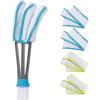 imageSetSail Blind Duster Blind Cleaner Duster and Brush Kit with 2pcs Removable Microfiber Sleeves Groove Gap Cleaning Tool for Household Cleaning Window Blind Cleaning Air Conditioner CleanerBlind Duster