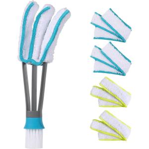 imageSetSail Blind Duster Blind Cleaner Duster and Brush Kit with 2pcs Removable Microfiber Sleeves Groove Gap Cleaning Tool for Household Cleaning Window Blind Cleaning Air Conditioner CleanerBlind Duster