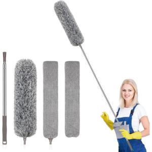 imageSetSail ExtraLong Dusters with Extension Pole 100inch for Cleaning Bendable Microfiber Head Washable Ceiling Fan Duster for High Ceilings FurnitureGap Duster Set
