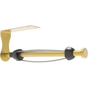 imageSetSail Paper Towel Holder Under Cabinet Single Hand Operable with Adjustable Damper Easy Tear Paper Towel Holder Wall Mount for Kitchen Bathroom Adhesive or Screw SilverGold