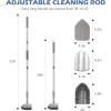 imageSetSail Floor Scrub Brush 3In1 Tile Tub Floor Scrubber with 52inch Adjustable Long Handle Shower Cleaner Brush and 3 Detachable Replacement Brush Heads for Cleaning Bathroom Kitchen Walls Tub TileGray