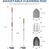 imageSetSail Floor Scrub Brush 3In1 Tile Tub Floor Scrubber with 52inch Adjustable Long Handle Shower Cleaner Brush and 3 Detachable Replacement Brush Heads for Cleaning Bathroom Kitchen Walls Tub TileOrange