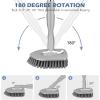 imageSetSail Floor Scrub Brush 3In1 Tile Tub Floor Scrubber with 52inch Adjustable Long Handle Shower Cleaner Brush and 3 Detachable Replacement Brush Heads for Cleaning Bathroom Kitchen Walls Tub TileGray
