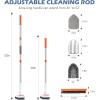 imageSetSail Floor Scrub Brush 3In1 Tile Tub Floor Scrubber with 52inch Adjustable Long Handle Shower Cleaner Brush and 3 Detachable Replacement Brush Heads for Cleaning Bathroom Kitchen Walls Tub TileOrange