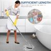imageSetSail Floor Scrub Brush 3In1 Tile Tub Floor Scrubber with 52inch Adjustable Long Handle Shower Cleaner Brush and 3 Detachable Replacement Brush Heads for Cleaning Bathroom Kitchen Walls Tub TileGray