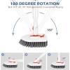 imageSetSail Floor Scrub Brush 3In1 Tile Tub Floor Scrubber with 52inch Adjustable Long Handle Shower Cleaner Brush and 3 Detachable Replacement Brush Heads for Cleaning Bathroom Kitchen Walls Tub TileOrange