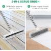 imageSetSail Floor Scrub Brush with 51Inch Long Adjustable Handle 2 in 1 Scrape Brush Stiff Bristle Floor Scrubber for Cleaning Shower Bathroom Garage Kitchen Wall Deck Tub TileWhiteBlack12in