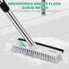 imageSetSail Floor Scrub Brush with 51Inch Long Adjustable Handle 2 in 1 Scrape Brush Stiff Bristle Floor Scrubber for Cleaning Shower Bathroom Garage Kitchen Wall Deck Tub TileWhiteBlack10in