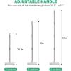 imageSetSail Floor Scrub Brush with 51Inch Long Adjustable Handle 2 in 1 Scrape Brush Stiff Bristle Floor Scrubber for Cleaning Shower Bathroom Garage Kitchen Wall Deck Tub TileWhiteGrey10in