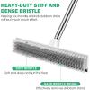 imageSetSail Floor Scrub Brush with 51Inch Long Adjustable Handle 2 in 1 Scrape Brush Stiff Bristle Floor Scrubber for Cleaning Shower Bathroom Garage Kitchen Wall Deck Tub TileWhiteBlack12in