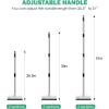 imageSetSail Floor Scrub Brush with 51Inch Long Adjustable Handle 2 in 1 Scrape Brush Stiff Bristle Floor Scrubber for Cleaning Shower Bathroom Garage Kitchen Wall Deck Tub TileWhiteBlack10in