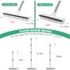 imageSetSail Floor Scrub Brush with 51Inch Long Adjustable Handle 2 in 1 Scrape Brush Stiff Bristle Floor Scrubber for Cleaning Shower Bathroom Garage Kitchen Wall Deck Tub TileWhiteBlack12in