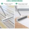 imageSetSail Floor Scrub Brush with 51Inch Long Adjustable Handle 2 in 1 Scrape Brush Stiff Bristle Floor Scrubber for Cleaning Shower Bathroom Garage Kitchen Wall Deck Tub TileWhiteGrey10in