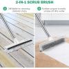 imageSetSail Floor Scrub Brush with 51Inch Long Adjustable Handle 2 in 1 Scrape Brush Stiff Bristle Floor Scrubber for Cleaning Shower Bathroom Garage Kitchen Wall Deck Tub TileWhiteBlack10in