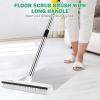 imageSetSail Floor Scrub Brush with 51Inch Long Adjustable Handle 2 in 1 Scrape Brush Stiff Bristle Floor Scrubber for Cleaning Shower Bathroom Garage Kitchen Wall Deck Tub TileWhiteBlack12in