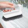 imageSetSail Scrub Brush Heavy Duty Cleaning Brushes with Handle Comfort Grip Shower Scrubber for Cleaning Bathroom Tub Kitchen Sink Floor Carpet 2 Pack BlueGrey2 Pack