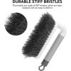 imageSetSail Scrub Brush Heavy Duty Cleaning Brushes with Handle Comfort Grip Shower Scrubber for Cleaning Bathroom Tub Kitchen Sink Floor Carpet 2 Pack BlueGrey2 Pack