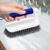 imageSetSail Scrub Brush Heavy Duty Cleaning Brushes with Handle Comfort Grip Shower Scrubber for Cleaning Bathroom Tub Kitchen Sink Floor Carpet 2 Pack BlueBlue2 Pack