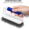 imageSetSail Scrub Brush Heavy Duty Cleaning Brushes with Handle Comfort Grip Shower Scrubber for Cleaning Bathroom Tub Kitchen Sink Floor Carpet 2 Pack BlueBlue2 Pack