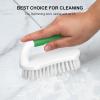 imageSetSail Scrub Brush HeavyDuty Scrub Brushes for Cleaning with Stiff Bristles Cleaning Brush for Shower Bathroom Carpet Kitchen and Bathtub Scrubber  2 PackGreen White2pack