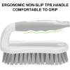 imageSetSail Scrub Brush HeavyDuty Scrub Brushes for Cleaning with Stiff Bristles Cleaning Brush for Shower Bathroom Carpet Kitchen and Bathtub Scrubber  2 PackAll Grey2pack