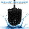 imageSetSail Toilet Brush Compact Size Toilet Bowl Brush and Holder Toilet Brushes for Bathroom with 304 Stainless Steel Handle Toilet Cleaner Brush with Durable Scrubbing Bristles SplashProof2 Packs1