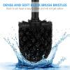 imageSetSail Toilet Brush Compact Size Toilet Bowl Brush and Holder Toilet Brushes for Bathroom with 304 Stainless Steel Handle Toilet Cleaner Brush with Durable Scrubbing Bristles SplashProof2 Packs