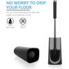 imageSetSail Toilet Brush Compact Size Toilet Bowl Brush and Holder Toilet Brushes for Bathroom with 304 Stainless Steel Handle Toilet Cleaner Brush with Durable Scrubbing Bristles SplashProof2 Packs