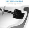 imageSetSail Toilet Brush Compact Size Toilet Bowl Brush and Holder Toilet Brushes for Bathroom with 304 Stainless Steel Handle Toilet Cleaner Brush with Durable Scrubbing Bristles SplashProof2 Packs1