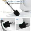 imageSetSail Toilet Brush and Holder 3 Pack Self Closing Lid Toilet Bowl Brushes Holder Extra Long Handle Ventilated Toilet Brush Set for Bathroom Cleaning Nylon Bristles BlackBlack