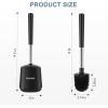 imageSetSail Toilet Brush and Holder 3 Pack Self Closing Lid Toilet Bowl Brushes Holder Extra Long Handle Ventilated Toilet Brush Set for Bathroom Cleaning Nylon Bristles BlackBlack